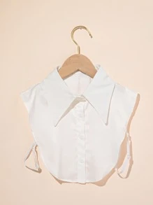 前紐扣迪基領 - 白色 - 查看 1