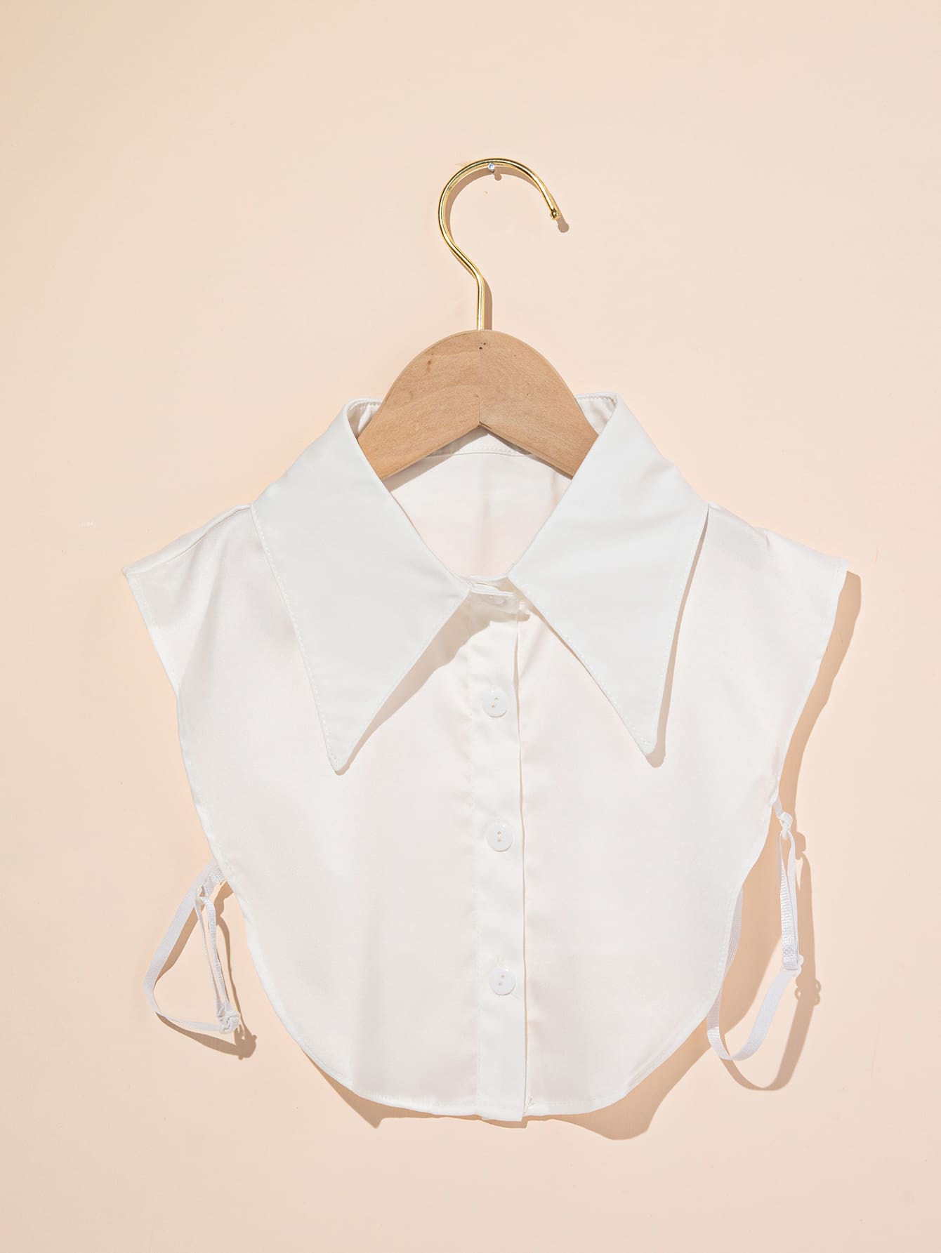 前紐扣迪基領 - 白色 - 查看 1