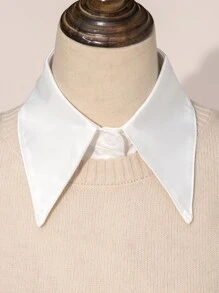 前紐扣迪基領 - 白色 - 查看 2