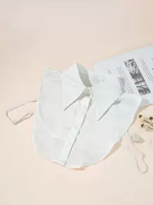 前紐扣迪基領 - 白色 - 查看 3