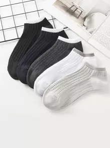 5pairs Men Simple Short Socks - Multicolor - View 1
