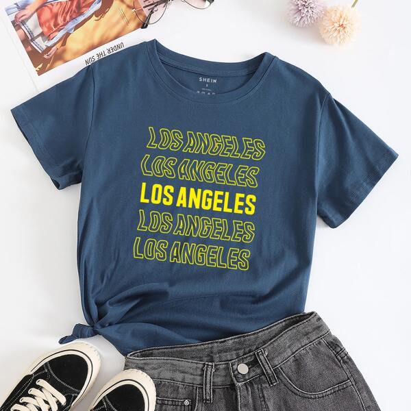 

Letter Graphic Short Sleeve Tee, Navy blue