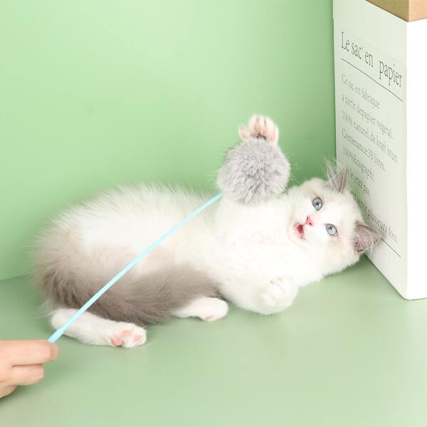 

1pc Random Pom Pom Cat Teaser Wand, Multicolor