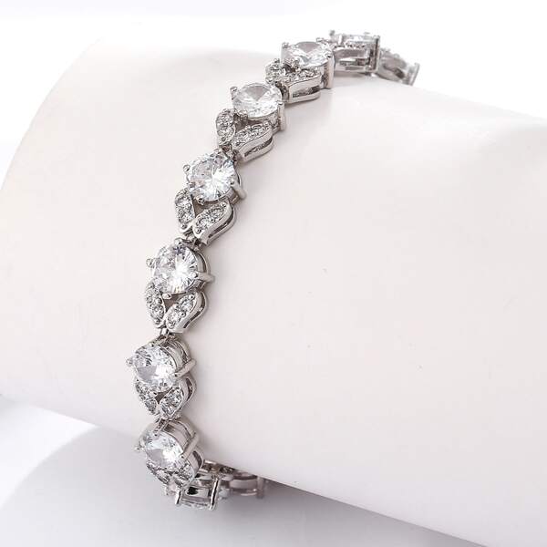 

Zircon Decor Bracelet, Silver