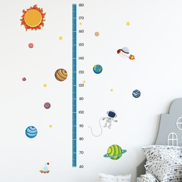 

Cartoon Astronaut Kids Height Measurement Sticker, Multicolor