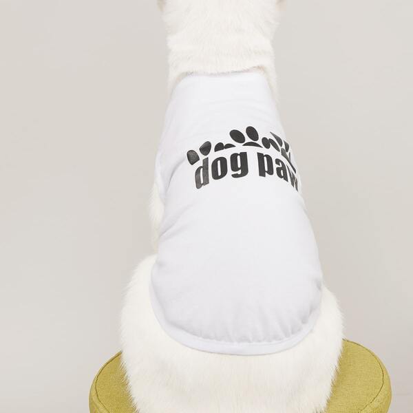 

Letter Graphic Pet Tank Top, White