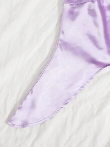 Áo hai dây Bất đối xứng Thắt nút màu trơn Gợi cảm - Màu Lilac Tím - Xem 5