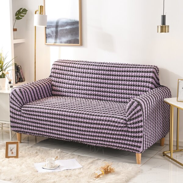 

Striped Pattern Seersucker Sofa Slipcover, Multicolor