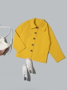 Niños Cazadora con bolsillo delantero - Amarillo - Ver 1