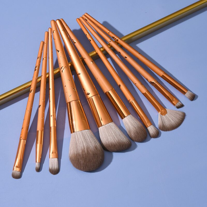 

10pcs Makeup Brush Set, Gold