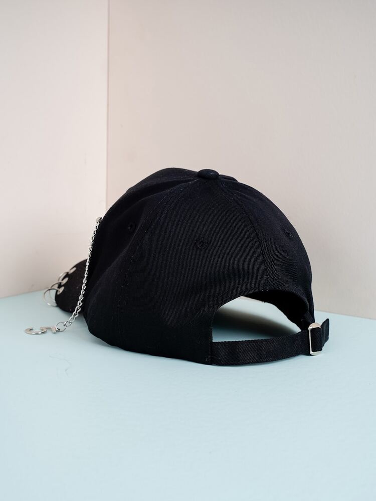 Gorro béisbol de hombres con cadena - Negro - Añade 3