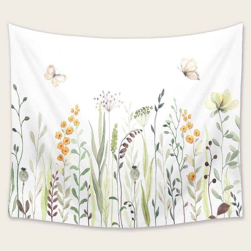 

Plants Print Tapestry, Multicolor
