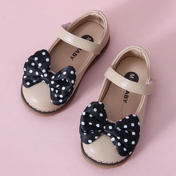 

Toddler Girls Polka Dot Bow Decor Flats, Apricot