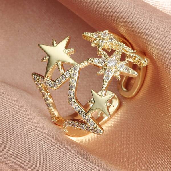 

Rhinestone Decor Ring, Gold