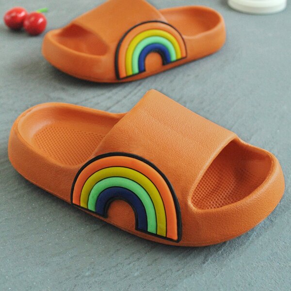 

Toddler Boys Rainbow Decor Slippers, Orange