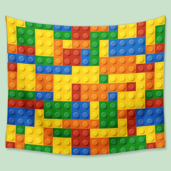 

Kids Building Blocks Pattern Tapestry, Multicolor