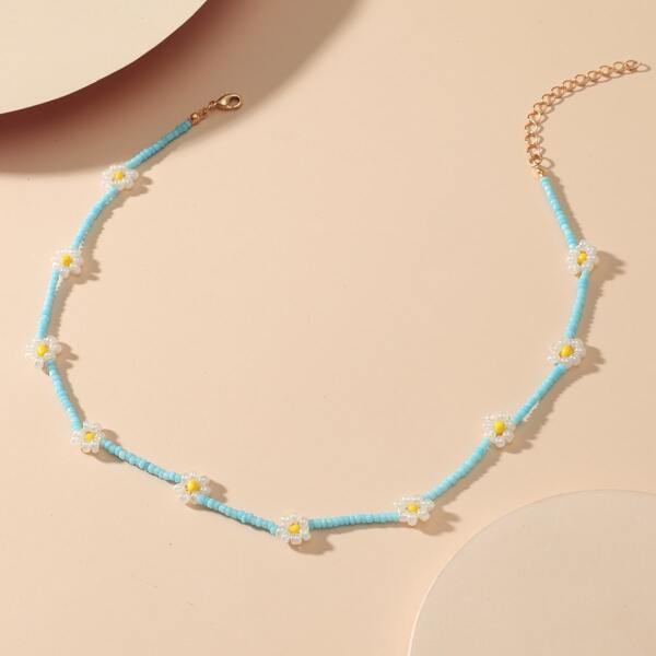 

1pc Beaded Necklace, Multicolor