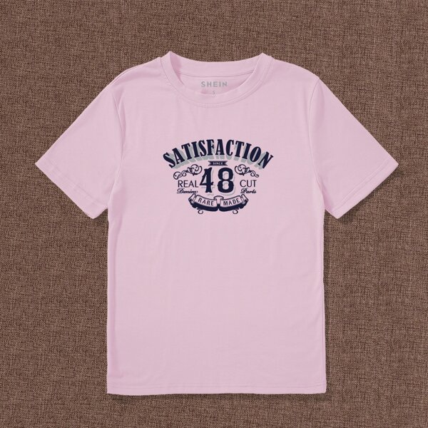 

Number & Letter Graphic Tee, Pink
