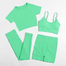 4pcs High Stretch Seamless Sports Set
