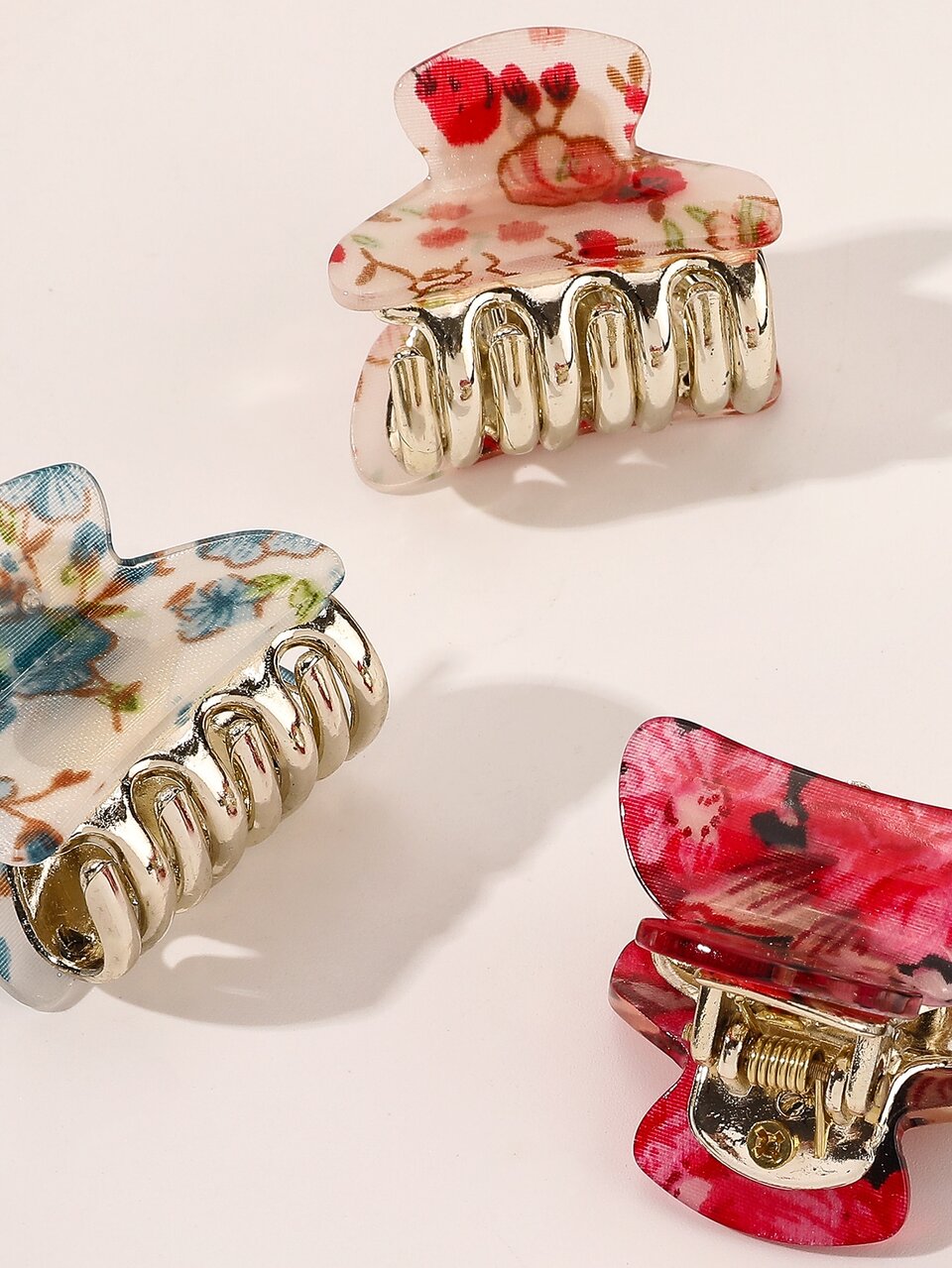 6pcs Random Color Ditsy Floral Pattern Mini Hair Claw Clip Street Tiaras Valentine's Day Valentines Hair Clips Hair Jaw Clip Hair Clamps Hair Clutch Hair Catcher Clip, School Stuff, College Fall Winter Hair Accessories For Women For Vacation Outfits Woman Summer Outfits