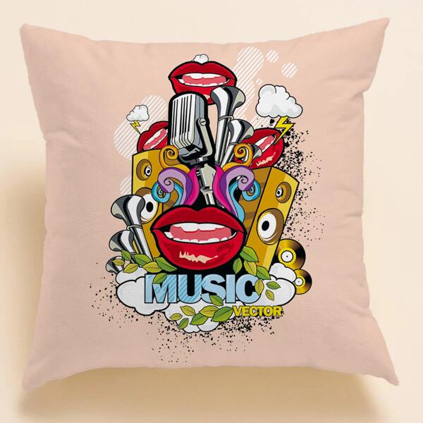 

Lip Print Cushion Cover Without Filler, Multicolor