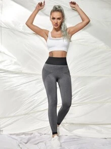 Quần Leggings Thể thao Nữ Sọc - Màu xám đen - Xem 3