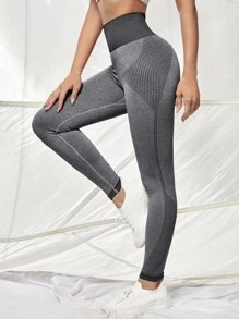 Quần Leggings Thể thao Nữ Sọc - Màu xám đen - Xem 5