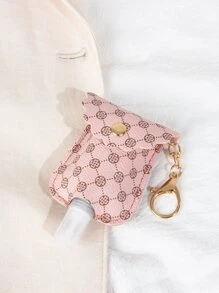 Geometric Graphic Hand Sanitizer Bottle Holder Bag Charm - Pink - View 2