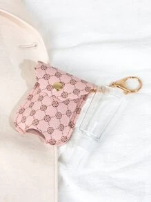 Geometric Graphic Hand Sanitizer Bottle Holder Bag Charm - Pink - View 3