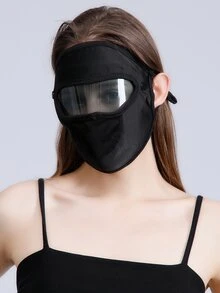 Sun Protection Face Covering With Lens - Black - View 8