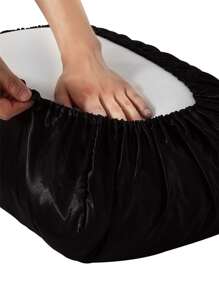 1對素色緞面枕套不附帶內芯 - 黑色 - 查看 4