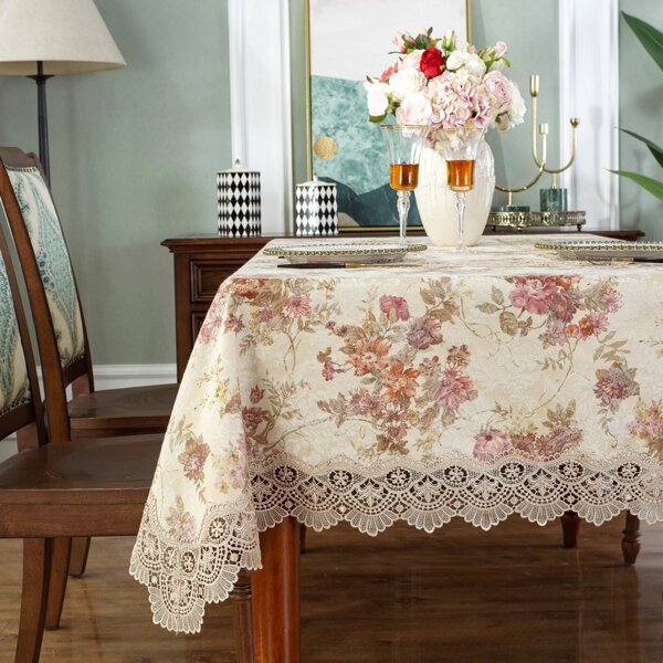 

Flower Print Tablecloth, Multicolor