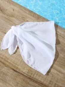 Tween Girl Knot Side Cover Up Skirt - White - View 2