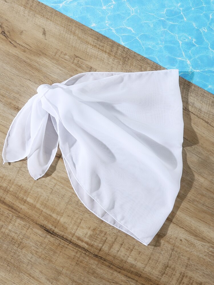 Tween Girl打結側覆蓋裙 - 白色 - 查看 2