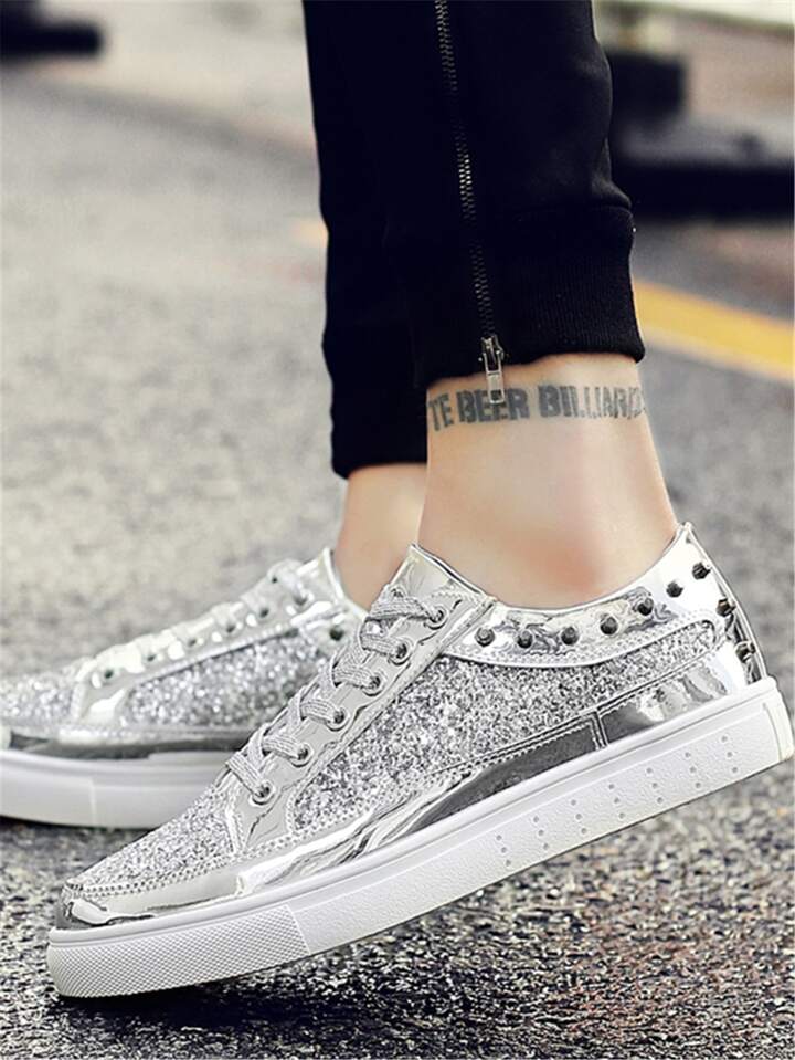 Men Glitter Studded wholeselling Decor Sneakers