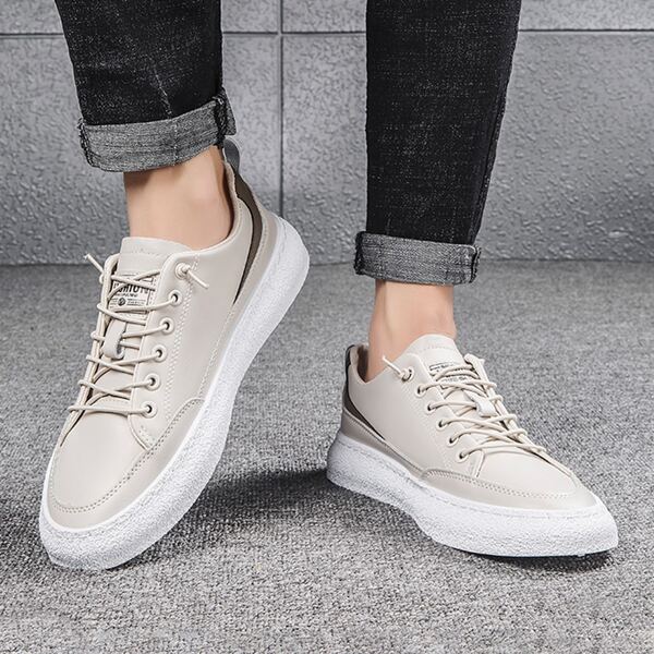 

Men Lace-up Front Skate Shoes, Beige