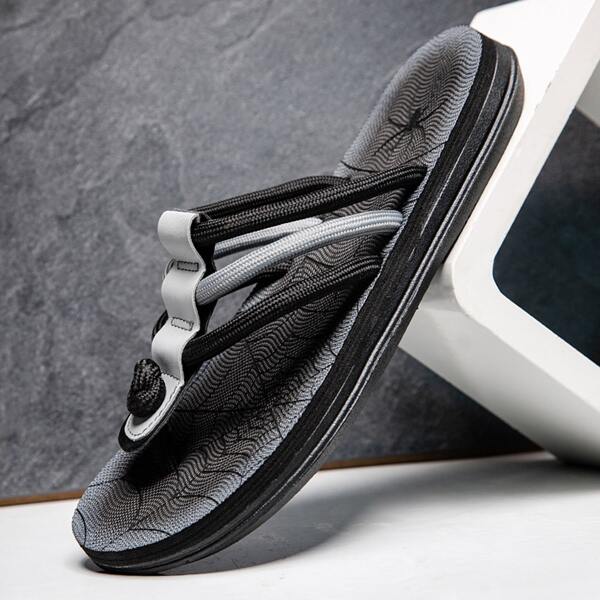 

Men Two Tone Flip Flops, Black