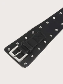 Studded Decor Corset Belt - Black - View 4