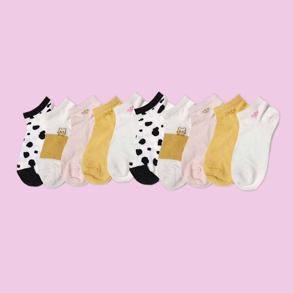 

10pairs Cartoon Graphic Ankle Socks, Multicolor