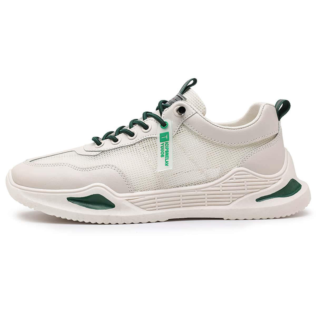 

Guys Mesh Panel Lace-up Front Sneakers, Beige