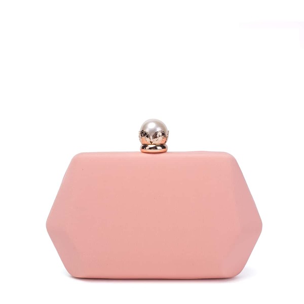 

Faux Pearl Decor Chain Box Bag, Pink