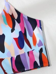 Allover Print Bikini cạp cao đi biển mùa hè - Nhiều màu - Xem 5