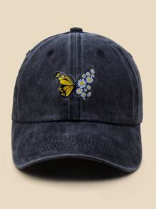 花卉印花棒球帽 - 黑色 - 查看 2