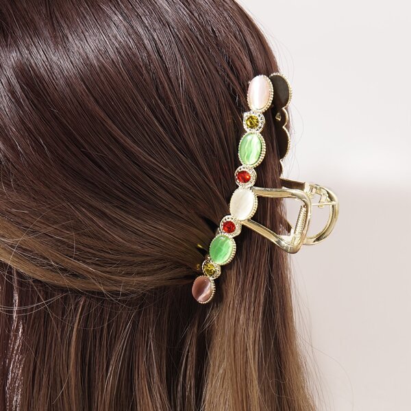 

Rhinestone Decor Hair Claw, Multicolor