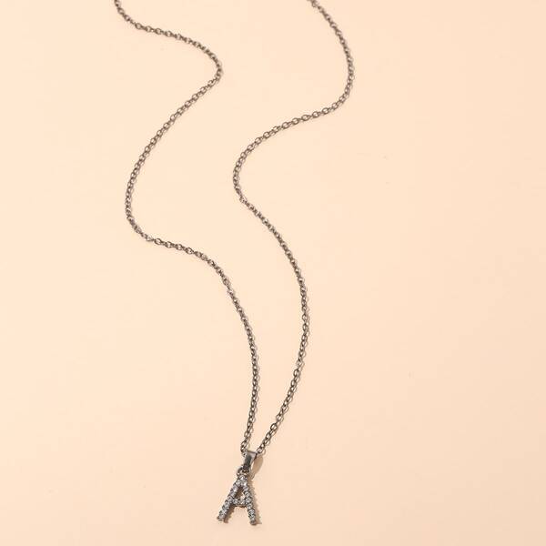 

Letter Pendant Necklace, Gun black