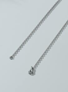 時尚流行男士不銹鋼簡約圈形耳環，適合珠寶禮物和時尚外觀 - 銀色 - 查看 2