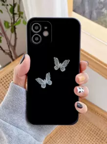 蝴蝶圖案iPhone手機殼 - 黑色 - 查看 1