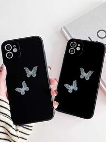 蝴蝶圖案iPhone手機殼 - 黑色 - 查看 3