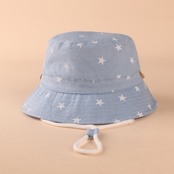 

Baby Star Print Bucket Hat, Baby blue