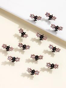 12 piezas garra de pelo con diamante de imitación - Multicolor - Ver 3